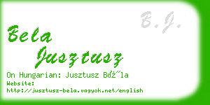 bela jusztusz business card
